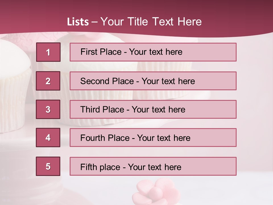 Pink Cup Cake Gourmet PowerPoint Template