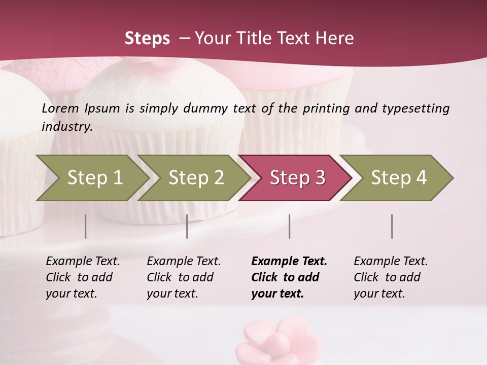 Pink Cup Cake Gourmet PowerPoint Template