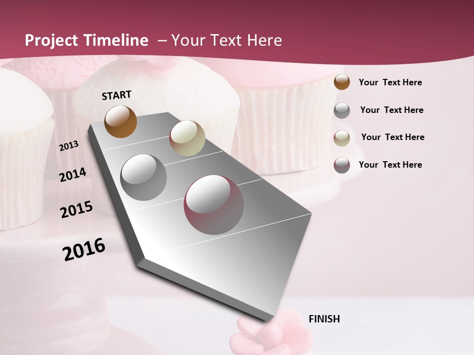 Pink Cup Cake Gourmet PowerPoint Template