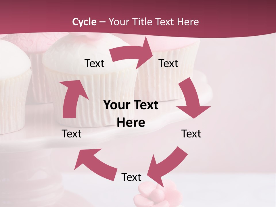 Pink Cup Cake Gourmet PowerPoint Template