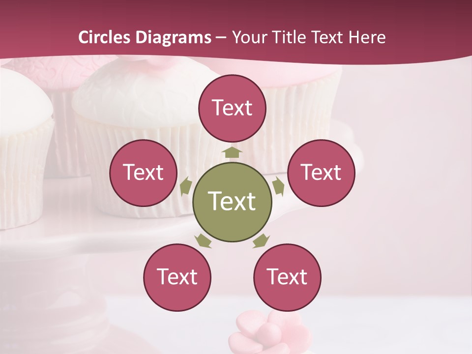 Pink Cup Cake Gourmet PowerPoint Template