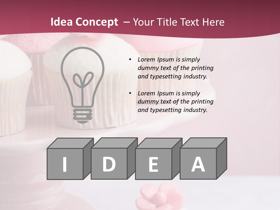 Pink Cup Cake Gourmet PowerPoint Template