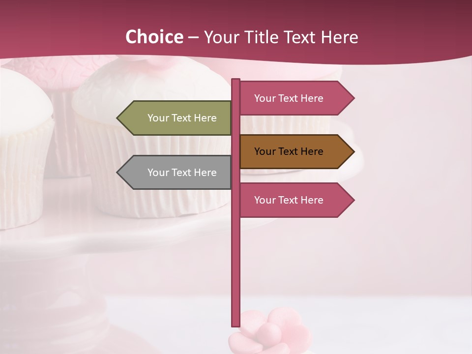 Pink Cup Cake Gourmet PowerPoint Template