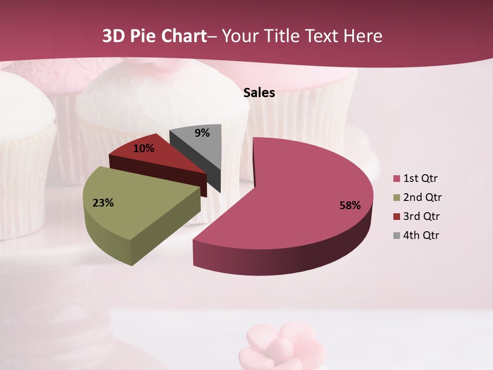 Pink Cup Cake Gourmet PowerPoint Template