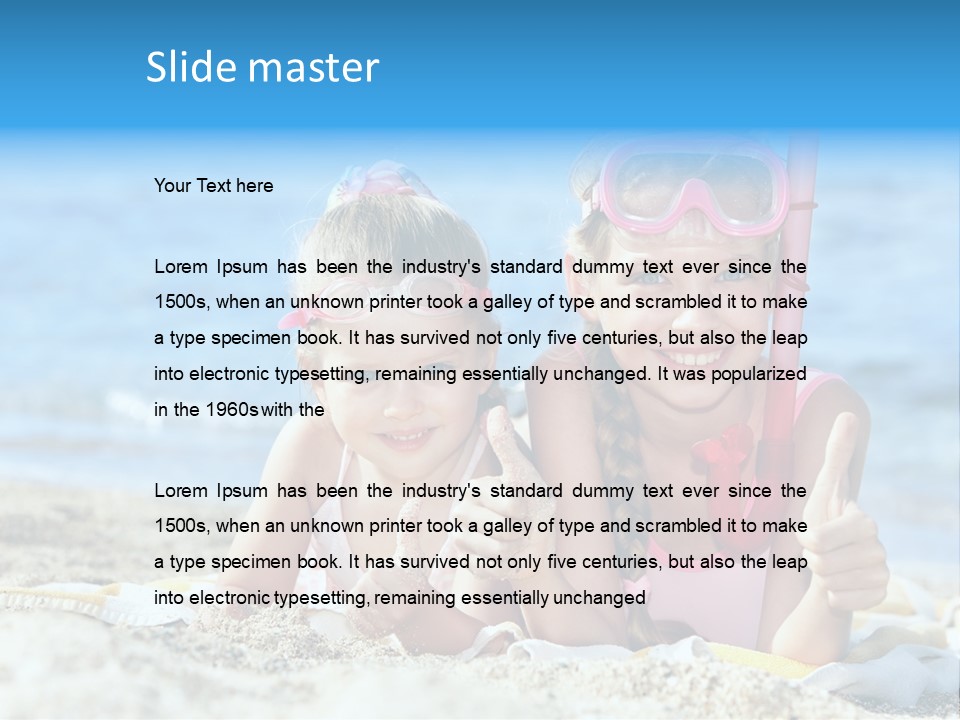 Beauty Swim Sea PowerPoint Template