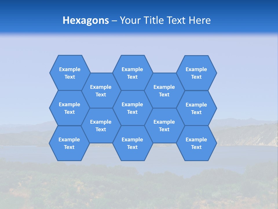 A Blue Lake With Mountains In The Background PowerPoint Template