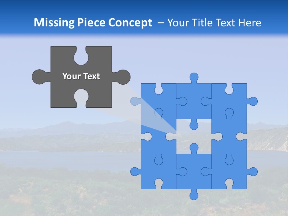 A Blue Lake With Mountains In The Background PowerPoint Template