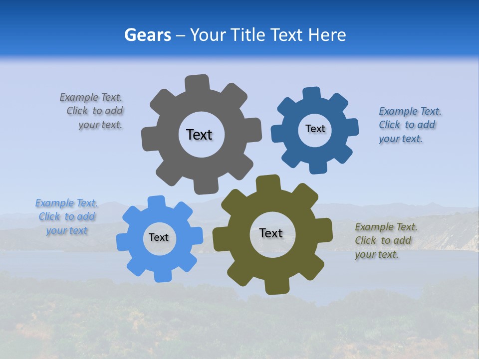 A Blue Lake With Mountains In The Background PowerPoint Template