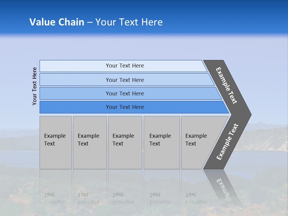 A Blue Lake With Mountains In The Background PowerPoint Template