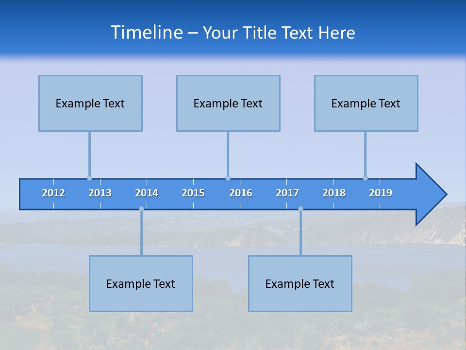 A Blue Lake With Mountains In The Background PowerPoint Template
