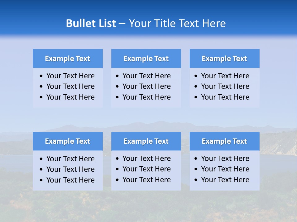 A Blue Lake With Mountains In The Background PowerPoint Template