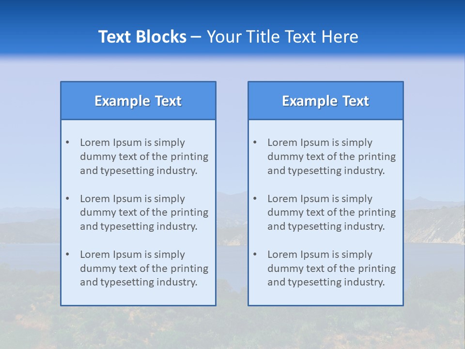 A Blue Lake With Mountains In The Background PowerPoint Template