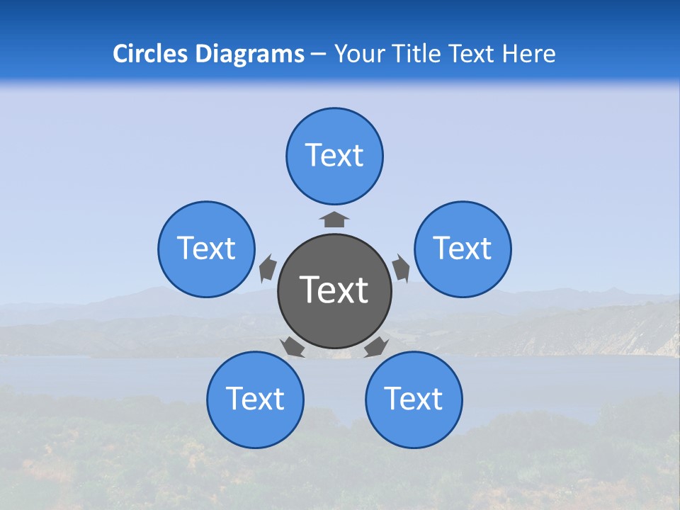 A Blue Lake With Mountains In The Background PowerPoint Template