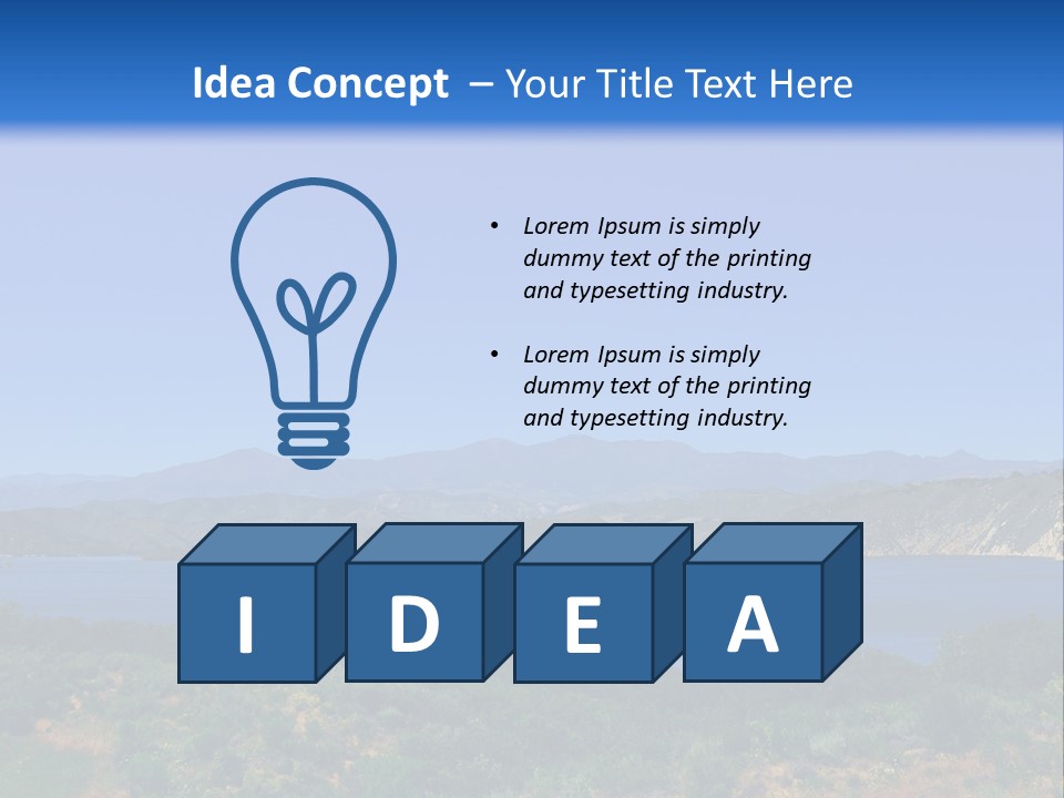 A Blue Lake With Mountains In The Background PowerPoint Template