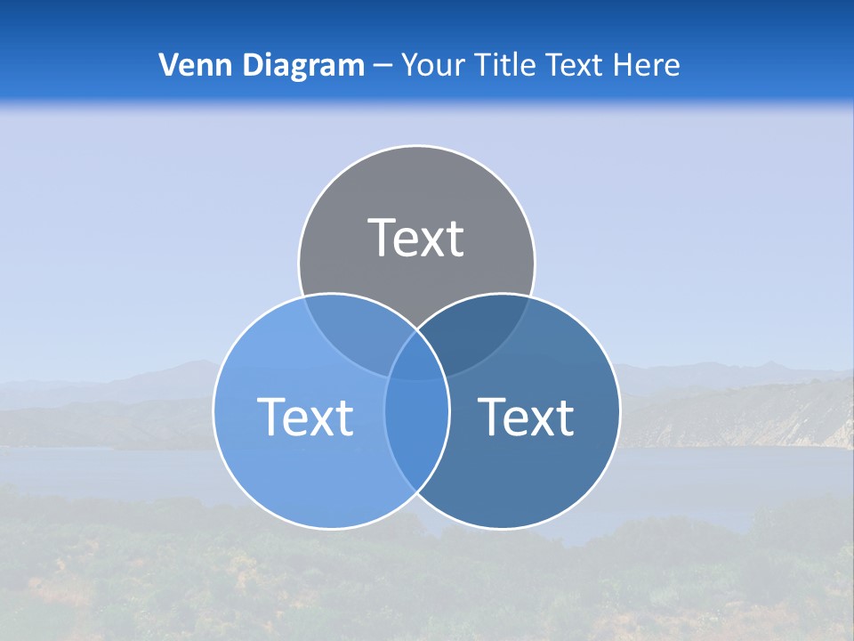 A Blue Lake With Mountains In The Background PowerPoint Template
