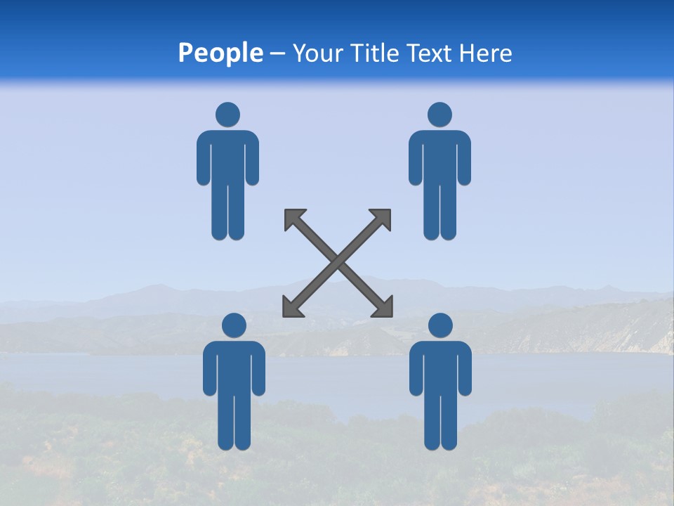 A Blue Lake With Mountains In The Background PowerPoint Template