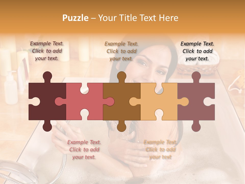 Flower Pampering Girl PowerPoint Template