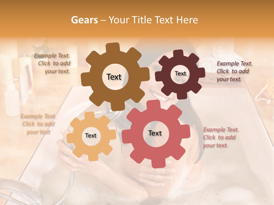 Flower Pampering Girl PowerPoint Template