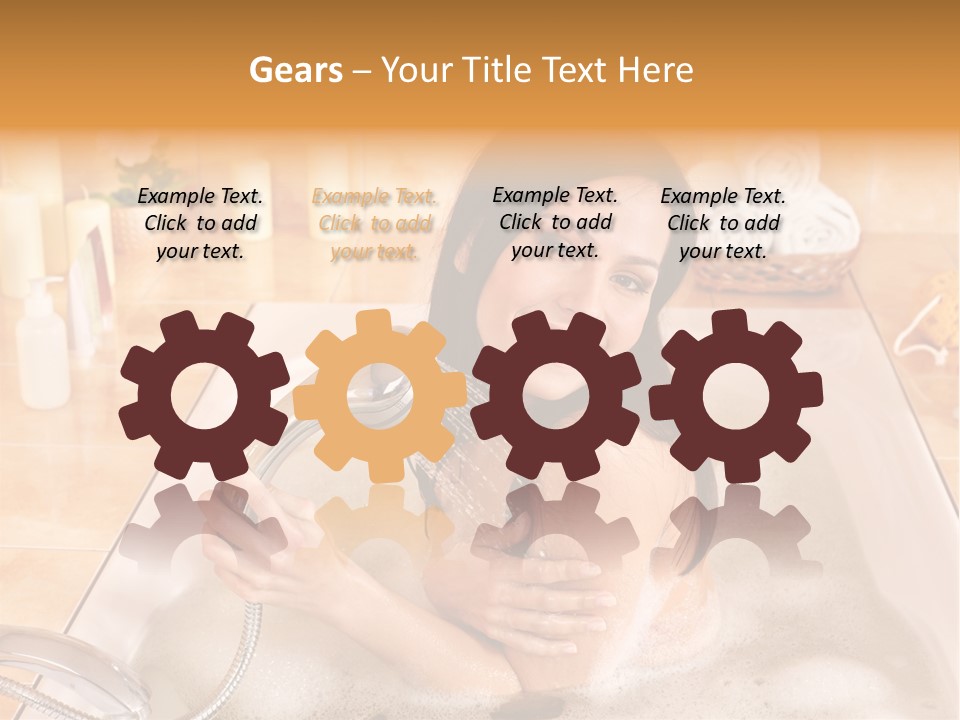 Flower Pampering Girl PowerPoint Template