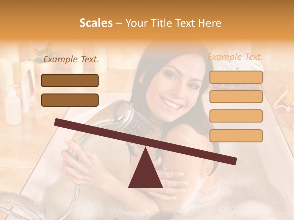 Flower Pampering Girl PowerPoint Template