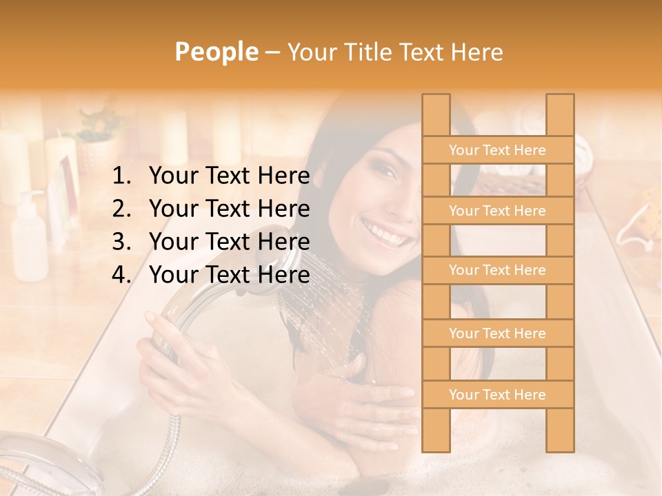 Flower Pampering Girl PowerPoint Template