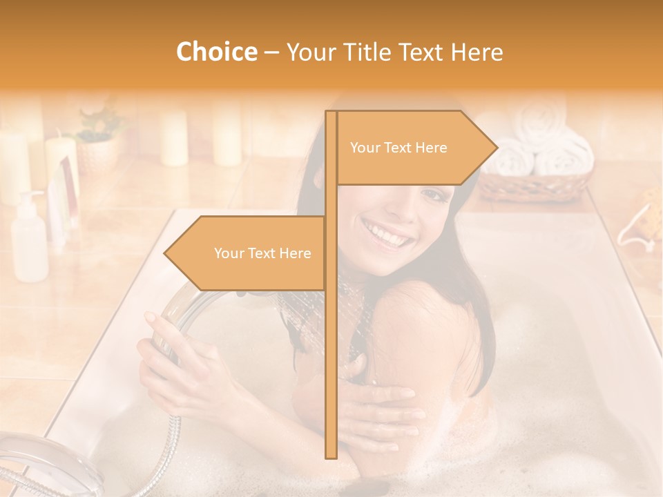 Flower Pampering Girl PowerPoint Template