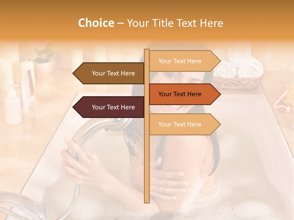 Flower Pampering Girl PowerPoint Template