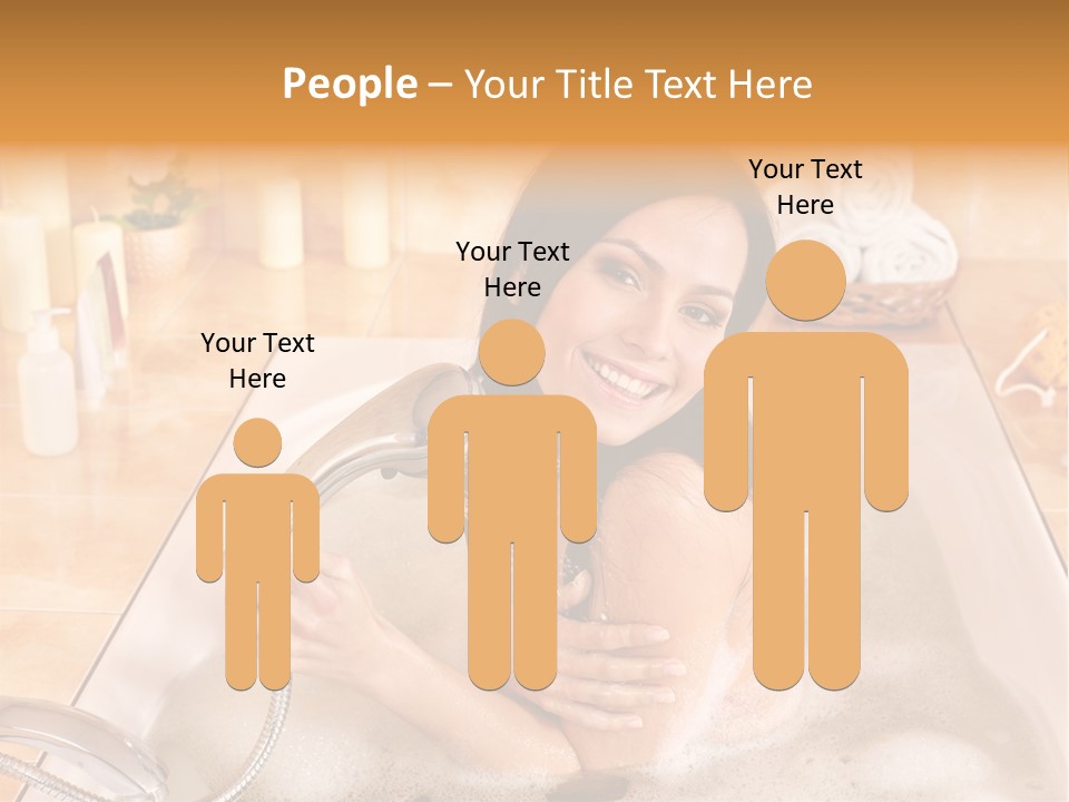 Flower Pampering Girl PowerPoint Template