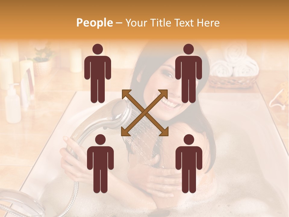 Flower Pampering Girl PowerPoint Template