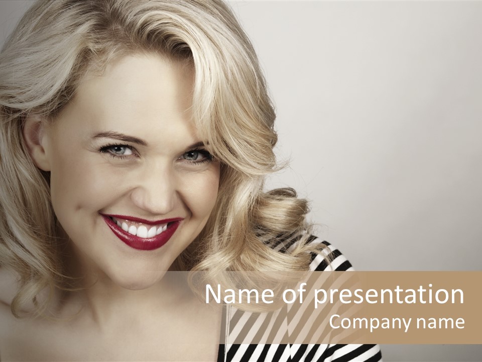 Caucasian Face Sensuality PowerPoint Template