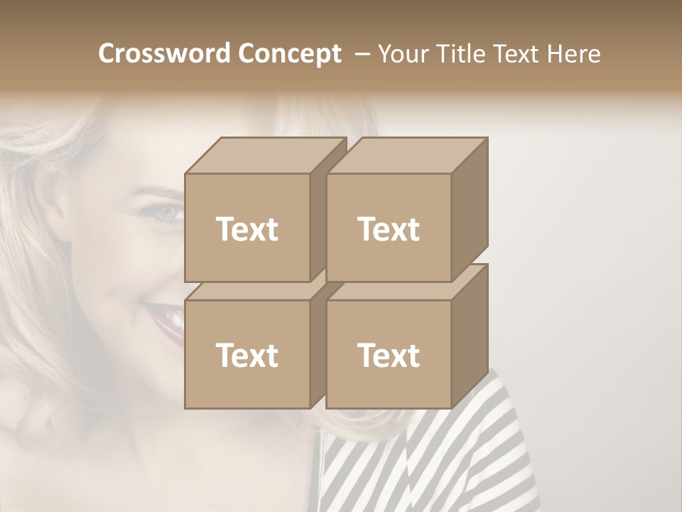 Caucasian Face Sensuality PowerPoint Template