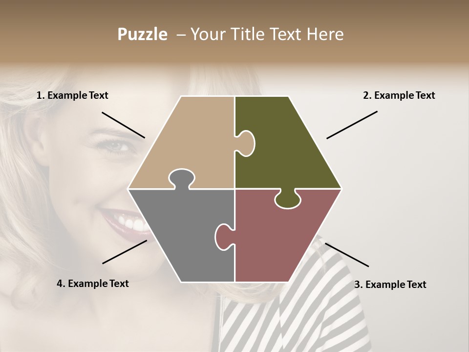 Caucasian Face Sensuality PowerPoint Template