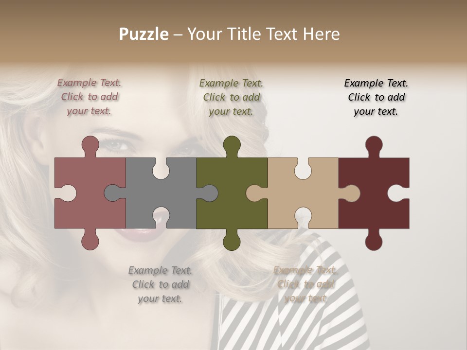 Caucasian Face Sensuality PowerPoint Template