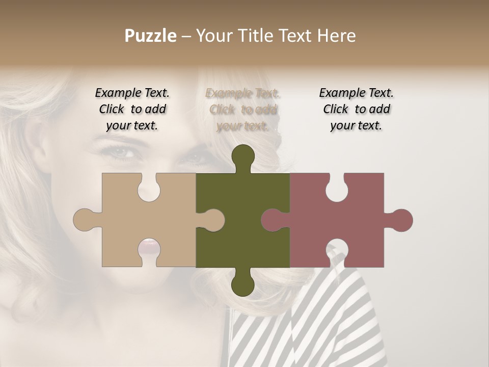 Caucasian Face Sensuality PowerPoint Template