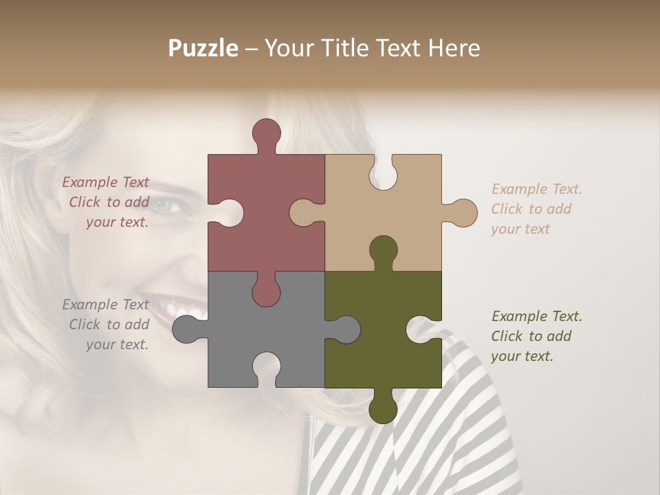 Caucasian Face Sensuality PowerPoint Template