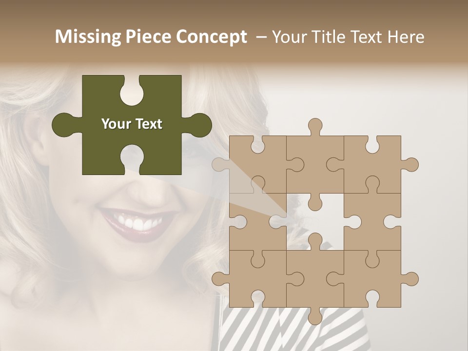 Caucasian Face Sensuality PowerPoint Template