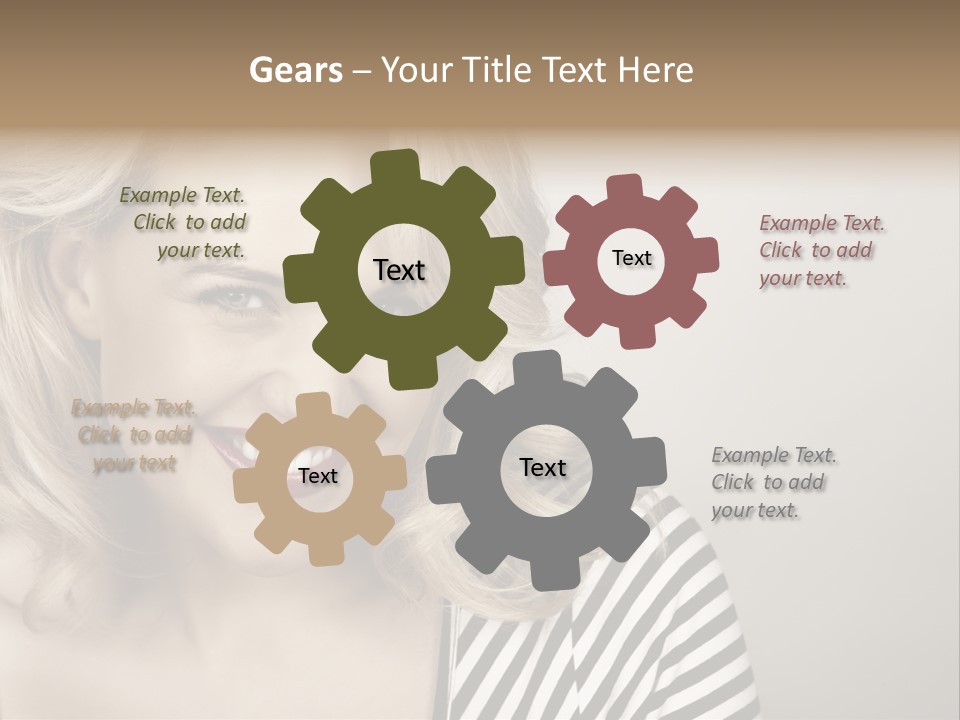 Caucasian Face Sensuality PowerPoint Template