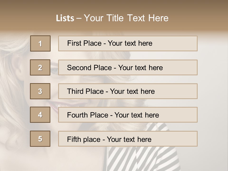 Caucasian Face Sensuality PowerPoint Template