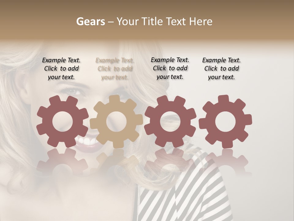 Caucasian Face Sensuality PowerPoint Template