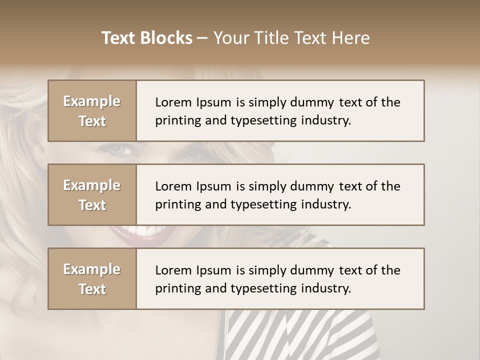 Caucasian Face Sensuality PowerPoint Template