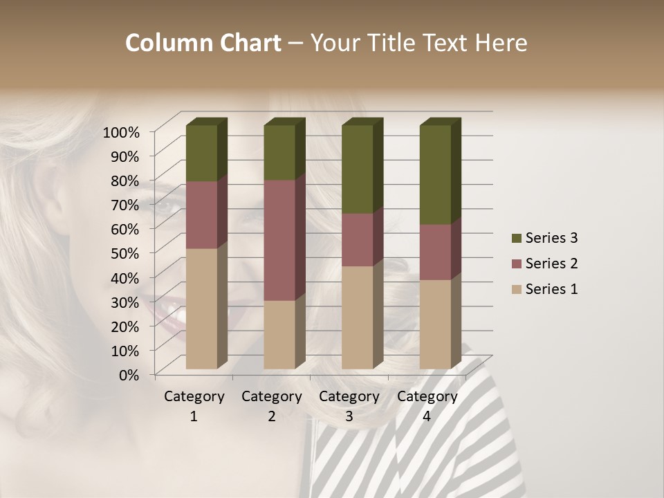 Caucasian Face Sensuality PowerPoint Template