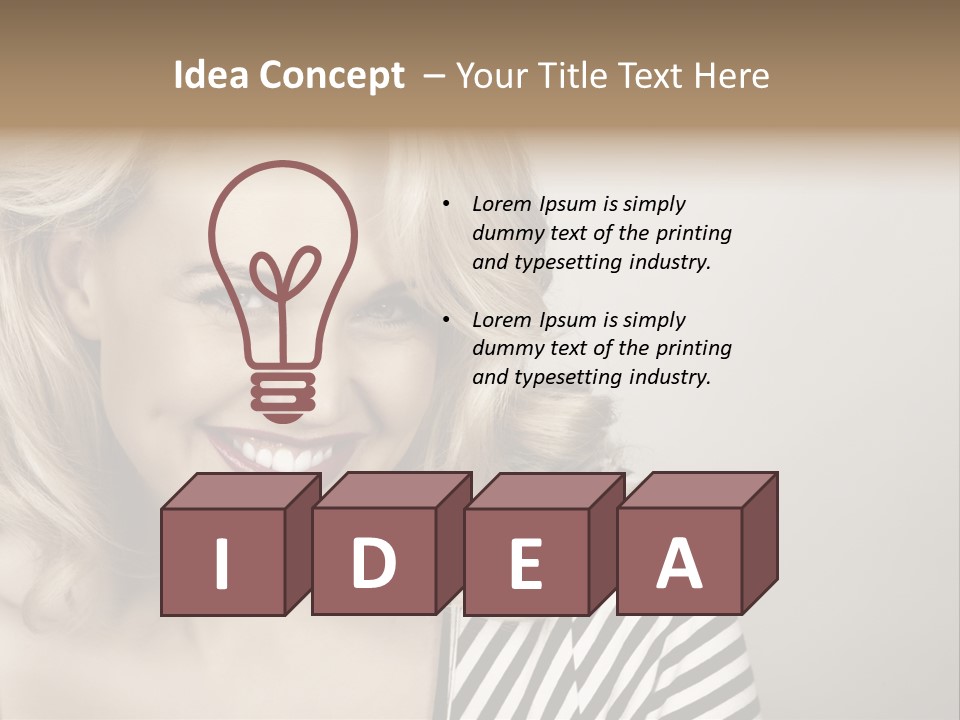 Caucasian Face Sensuality PowerPoint Template