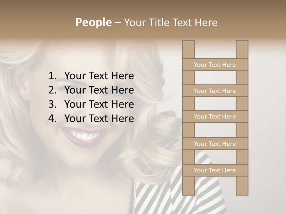 Caucasian Face Sensuality PowerPoint Template
