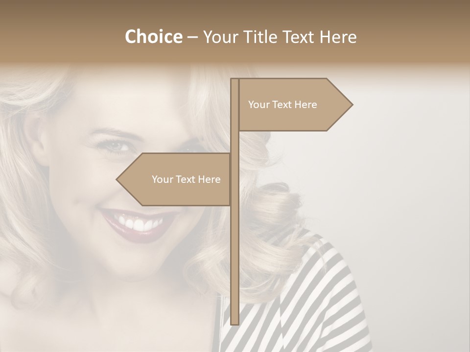 Caucasian Face Sensuality PowerPoint Template