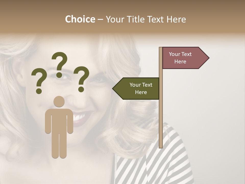 Caucasian Face Sensuality PowerPoint Template