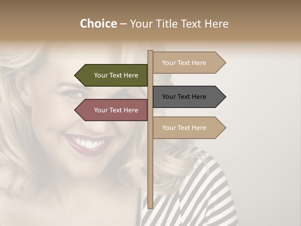 Caucasian Face Sensuality PowerPoint Template