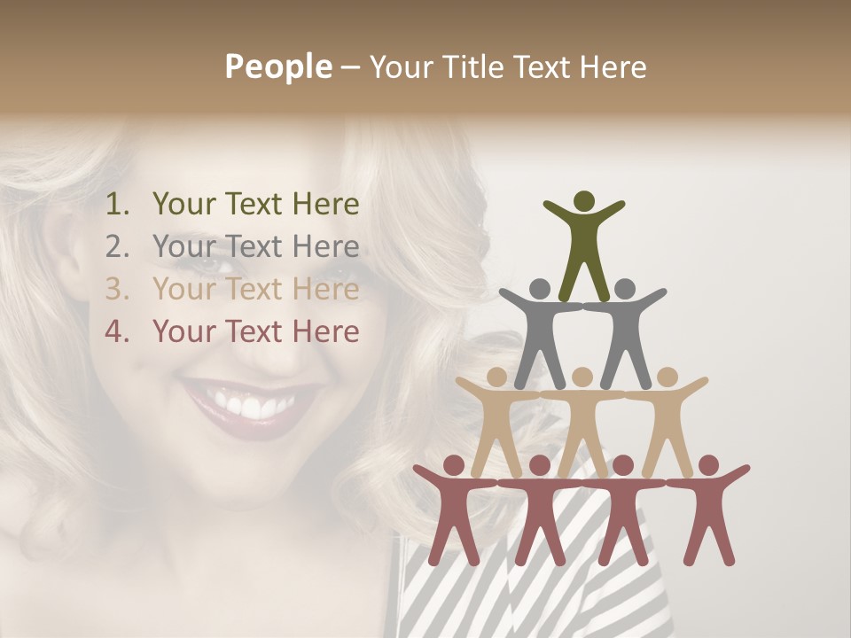 Caucasian Face Sensuality PowerPoint Template