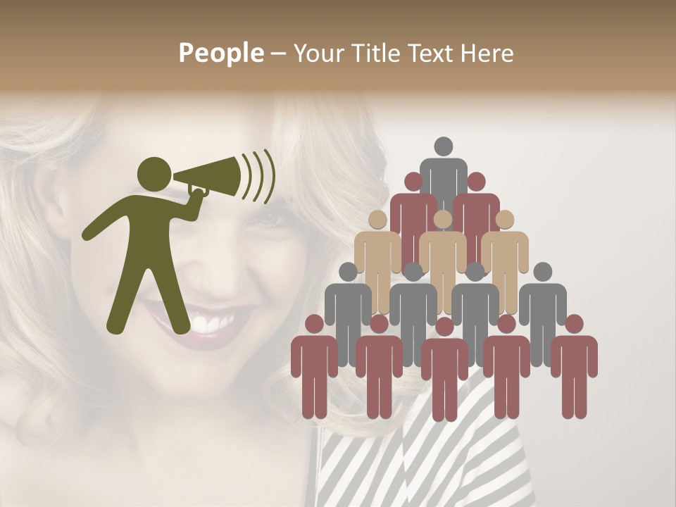 Caucasian Face Sensuality PowerPoint Template