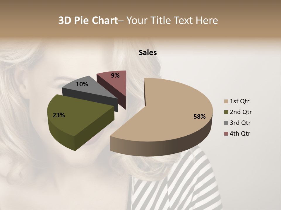 Caucasian Face Sensuality PowerPoint Template