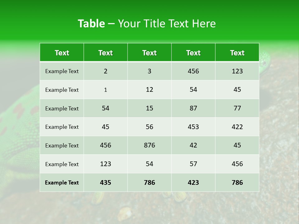 Gecko Chameleon Leaf PowerPoint Template